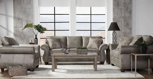 New 3pc modern gray - new, fabric
